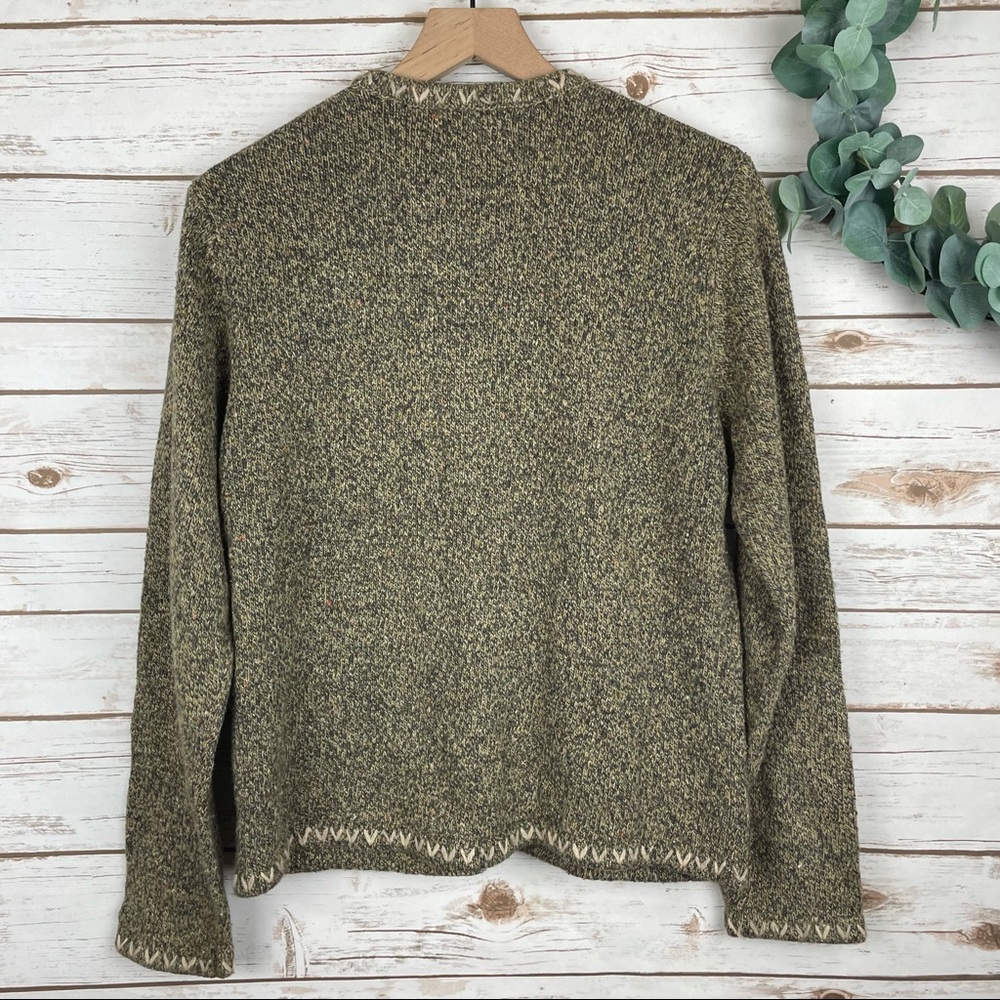 Woolrich Olive Green Marled Button-Up Cardigan - Picture 5 of 7